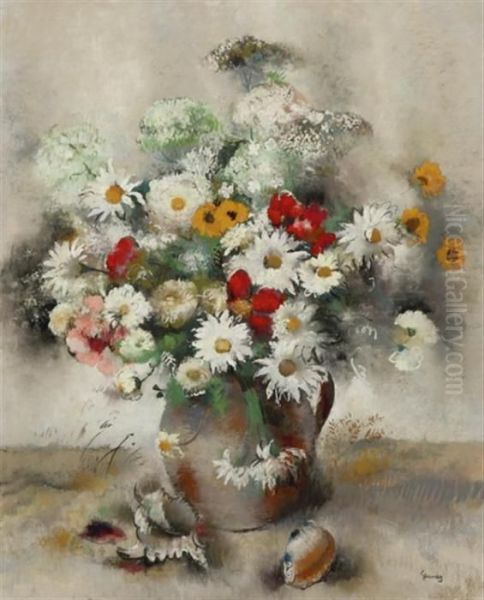 Bouquet De Marguerites Oil Painting by Paul-Elie Gernez