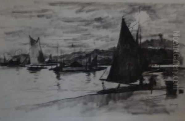 Voiliers Au Port Oil Painting by Paul-Elie Gernez