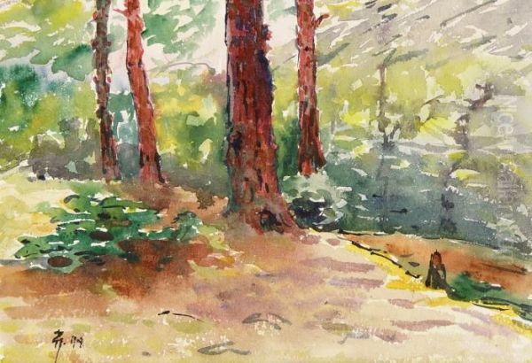 Le Sous-bois Oil Painting by Paul-Elie Gernez