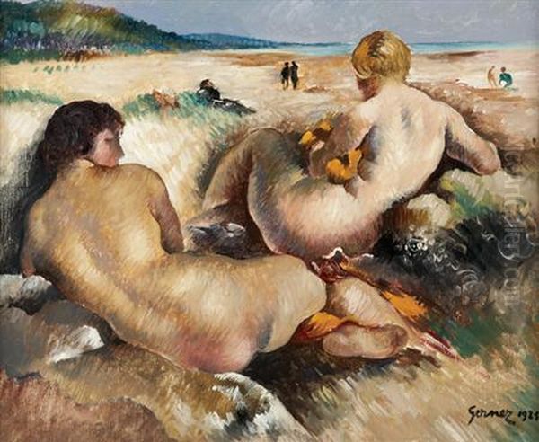 Two Nudes Oil Painting by Paul-Elie Gernez