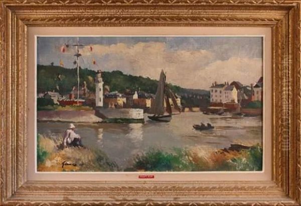 Entree Du Port A Honfleur Oil Painting by Paul-Elie Gernez