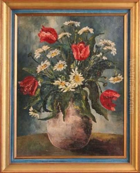 Bouquet De Fleurs Oil Painting by Paul-Elie Gernez