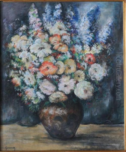 Bouquet De Fleurs Oil Painting by Paul-Elie Gernez