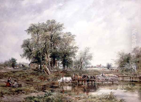 A Suffolk Landscape Oil Painting by Frederick Waters Watts