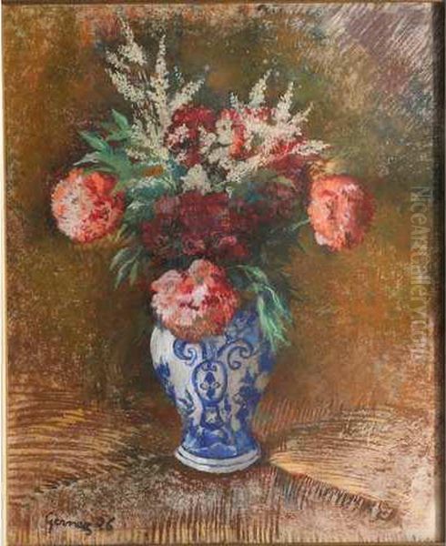 Bouquet De Fleurs Oil Painting by Paul-Elie Gernez