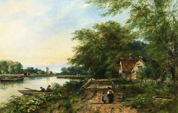 A Country Lane Oil Painting by Frederick Waters Watts