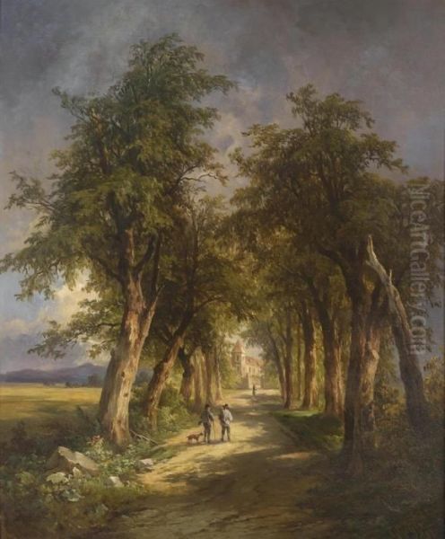 Return Of The Hunters Oil Painting by Georg Geyer