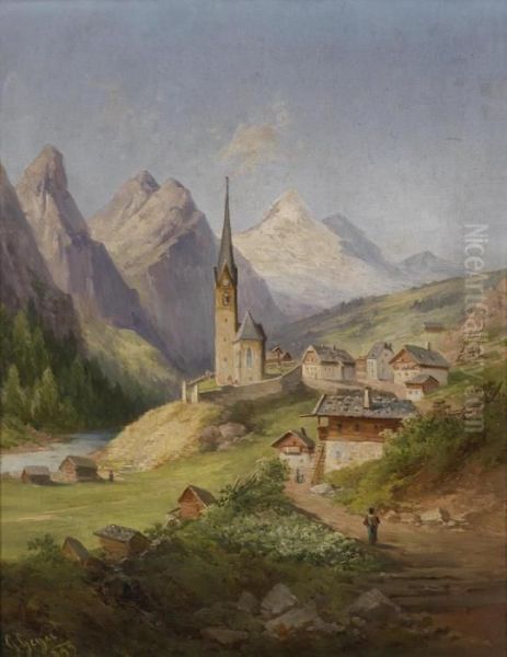 View Of Heiligenblut Oil Painting by Georg Geyer