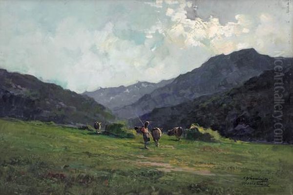 Monte Piano Oil Painting by Cesare Gheduzzi