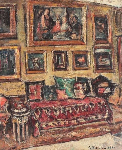 Interior Din Strada Zambaccian Oil Painting by Petrascu Gheorghe