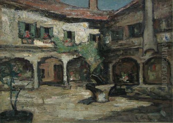 Cortile D'abazzia - Venetia Oil Painting by Petrascu Gheorghe