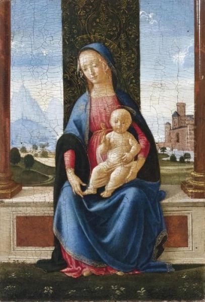 Madonna Col Bambino Oil Painting by Domenico Ghirlandaio