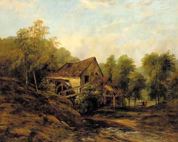 The old water mill Oil Painting by Frederick Waters Watts