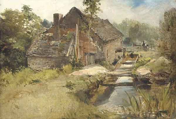 Study of a mill Oil Painting by Frederick Waters Watts