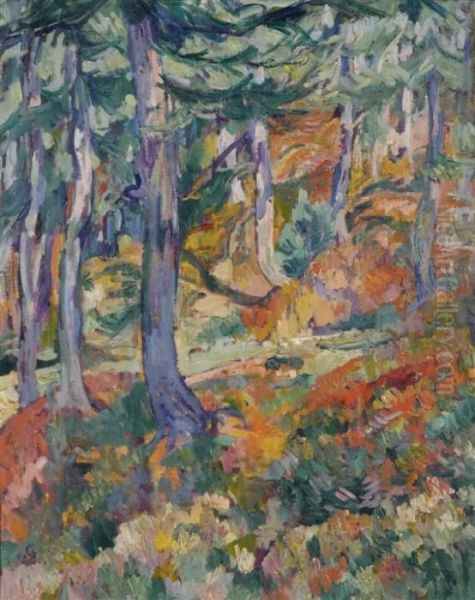 Bosco D'autumno Oil Painting by Giovanni Giacometti