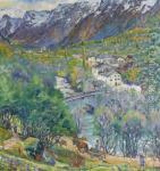 Paesaggio Di Bregaglia (novembre) Oil Painting by Giovanni Giacometti