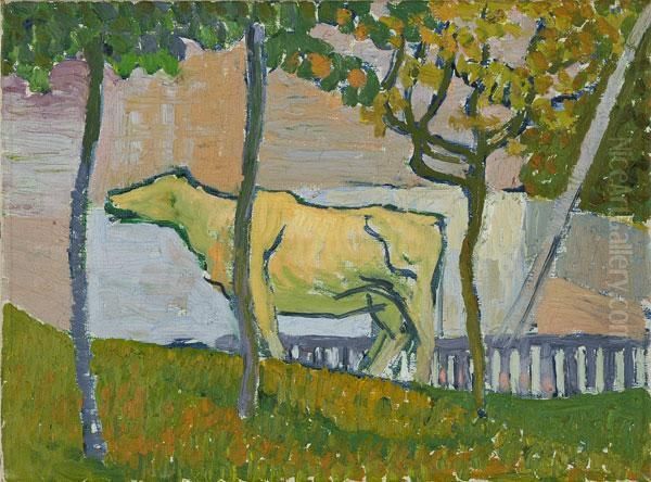 Vache A Stampa Oil Painting by Giovanni Giacometti