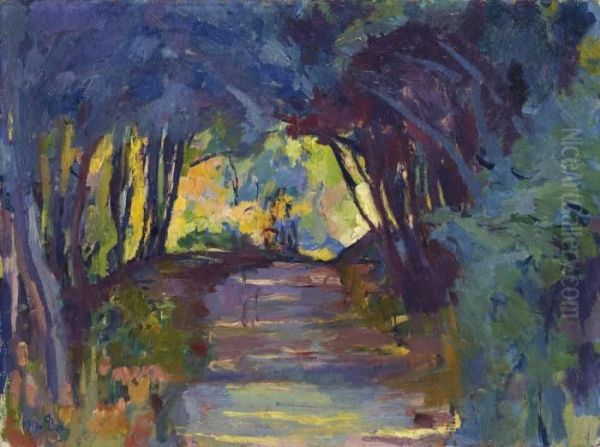 Waldweg Oil Painting by Giovanni Giacometti