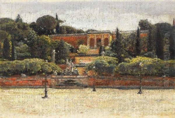 Study Of The Piazza Del Popolo In Rome Oil Painting by Aleksander Gierymski