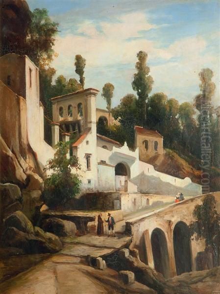 Nei Pressi Di Cava Dei Tirreni Oil Painting by Giacinto Gigante