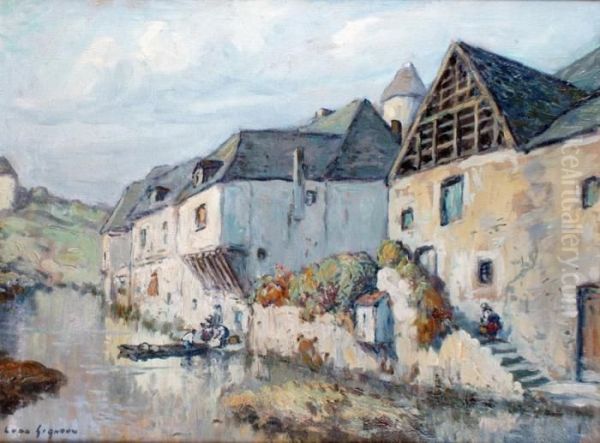 Village De Bourgogne Oil Painting by Ludovic Gignoux