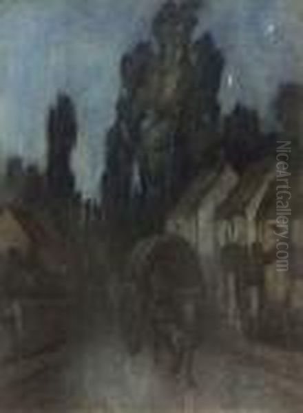 Night Effect Oil Painting by Clarence Montfort Gihon