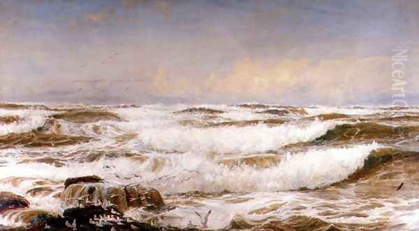 A Whole Gale of Wind Oil Painting by William Lionel Wyllie