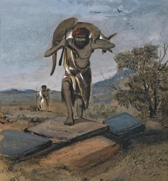 Natives Returning From The Hunt Oil Painting by Samuel Thomas Gill