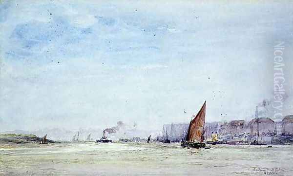 Chatham Dockyard Oil Painting by William Lionel Wyllie