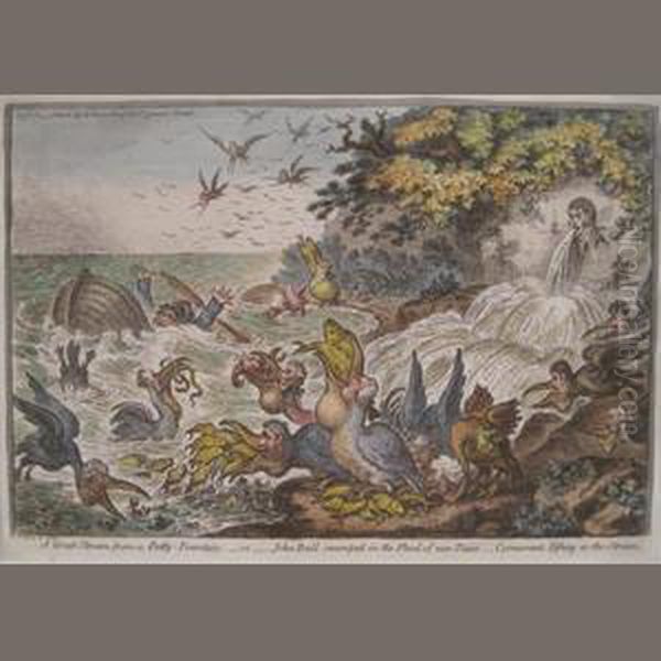 A Great Stream From A Petty-fountain Oil Painting by James Gillray