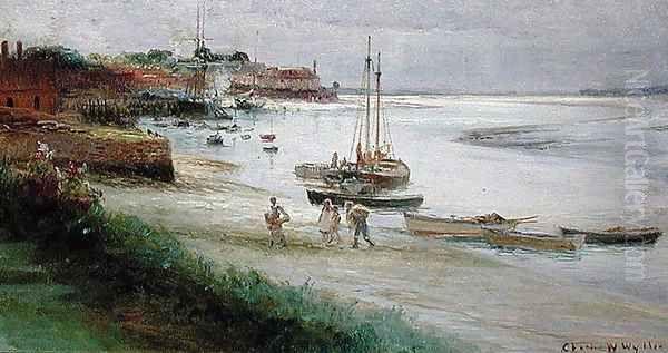 Family Disembarking at Low Water Oil Painting by William Lionel Wyllie