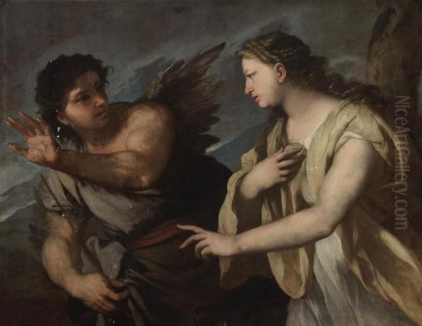 Picus And Circe Oil Painting by Luca Giordano