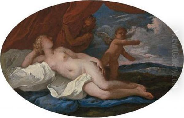 Jupiter And Antiope With Cupid Oil Painting by Luca Giordano