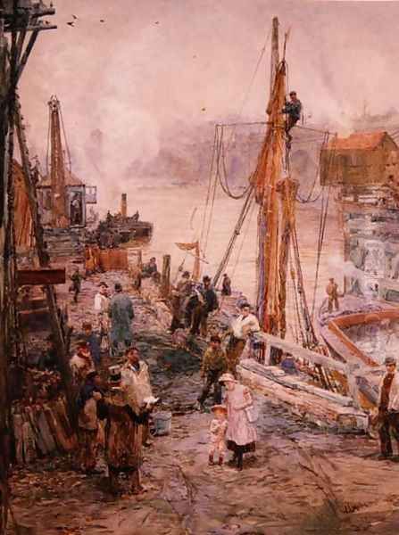 Gabriels Wharf Oil Painting by William Lionel Wyllie