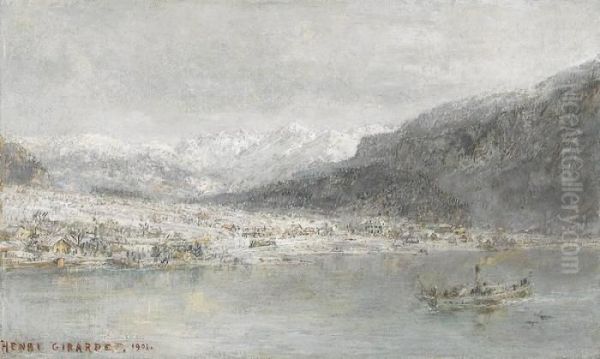 Lac De Brienz (ballenberg) Oil Painting by Henri Leopold Girardet