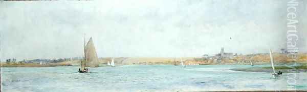 River Deben Looking Towards Ramsholt Oil Painting by William Lionel Wyllie