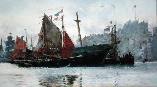 Ramsgate Harbour, 1880 Oil Painting by William Lionel Wyllie