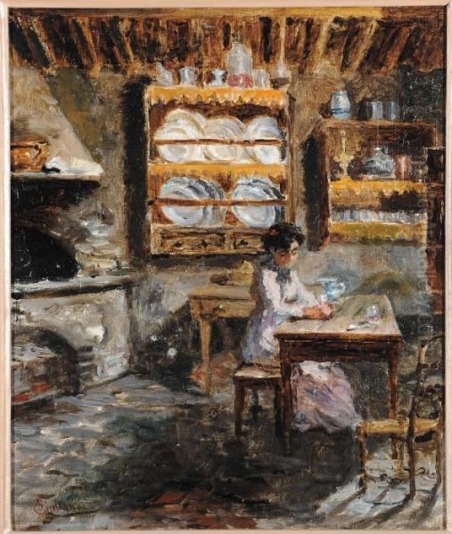 Interno Con Figura Oil Painting by Bartolomeo Giuliano