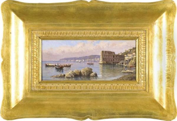 Veduta Di Napoli Con Il Palazzo D'anna Oil Painting by Guglielmo Giusti