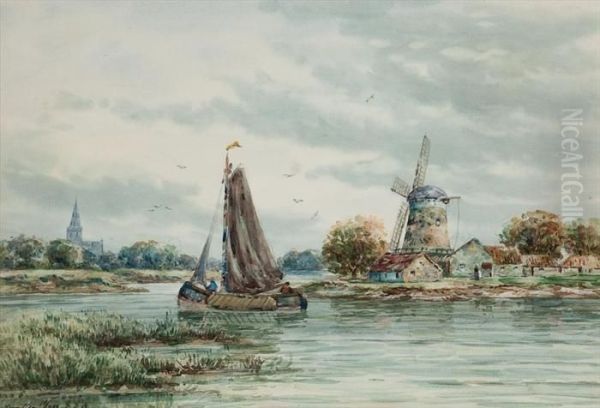 Dutch Scene Oil Painting by John Hamilton Glass