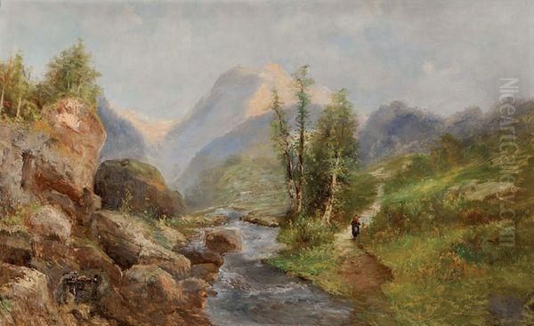 Torrent De Montagne Oil Painting by Alfred Godchaux