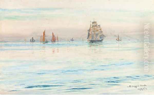 On the Dogger Bank Oil Painting by William Lionel Wyllie