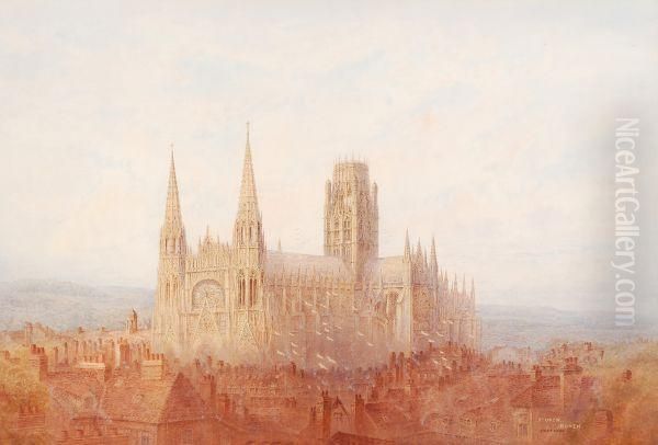 St. Ouen, Rouen Oil Painting by Frederick E.J. Goff