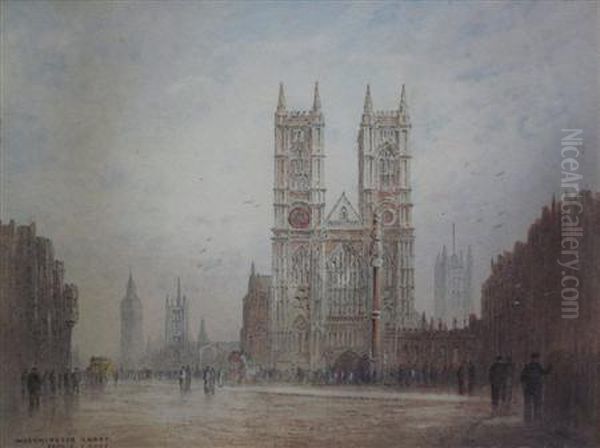 Westminster Abbey Oil Painting by Frederick E.J. Goff