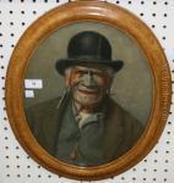 Oval Head And Shoulders Portrait Of A Tattooed Maori Oil Painting by Charles Frederick Goldie