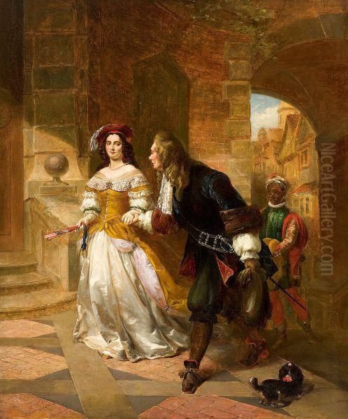 Chivalrous Scene Oil Painting by Frederick Goodall