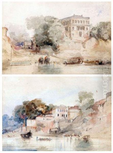 View Of Benares And One Oil Painting by Robert Gwelo Goodman