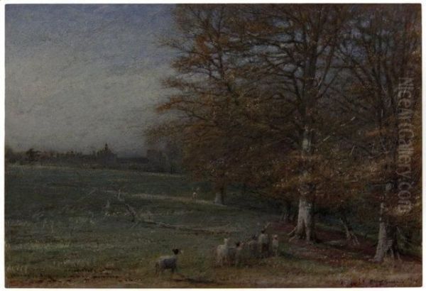 Gathering For Battle. Knowle Park, Sevenoaks Oil Painting by Albert Goodwin