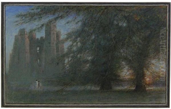 Haunted Cowdray Oil Painting by Albert Goodwin