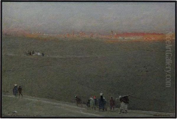 Tombs Of The Mamelukes, Egypt Oil Painting by Albert Goodwin